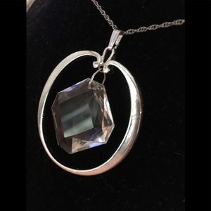 Vintage Sterling Silver Gorman Crystal Necklace 18
